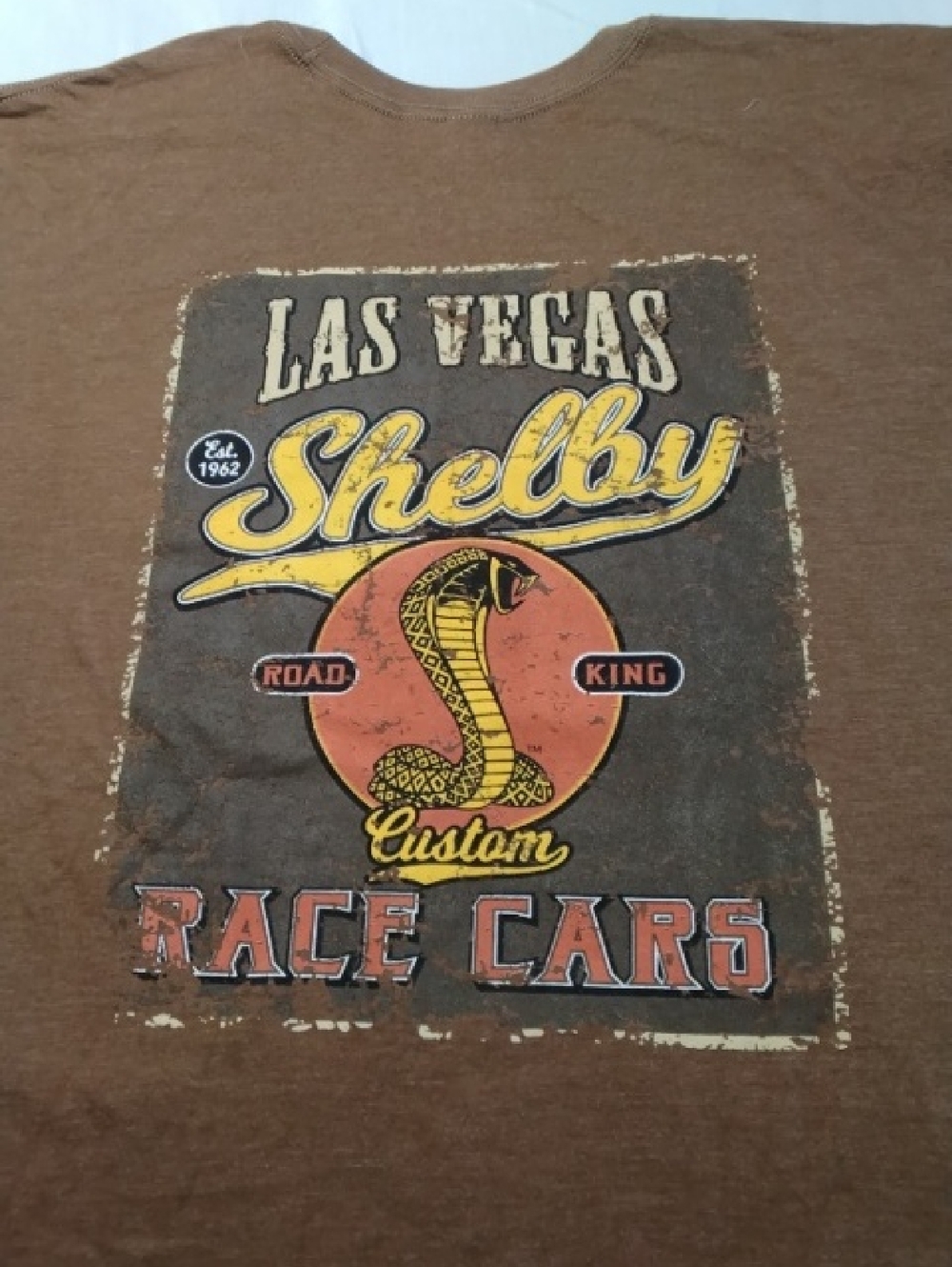 Shelby Las Vegas Brown Tee with Yellow Shelby Cobra Graphic , 3XL , $10